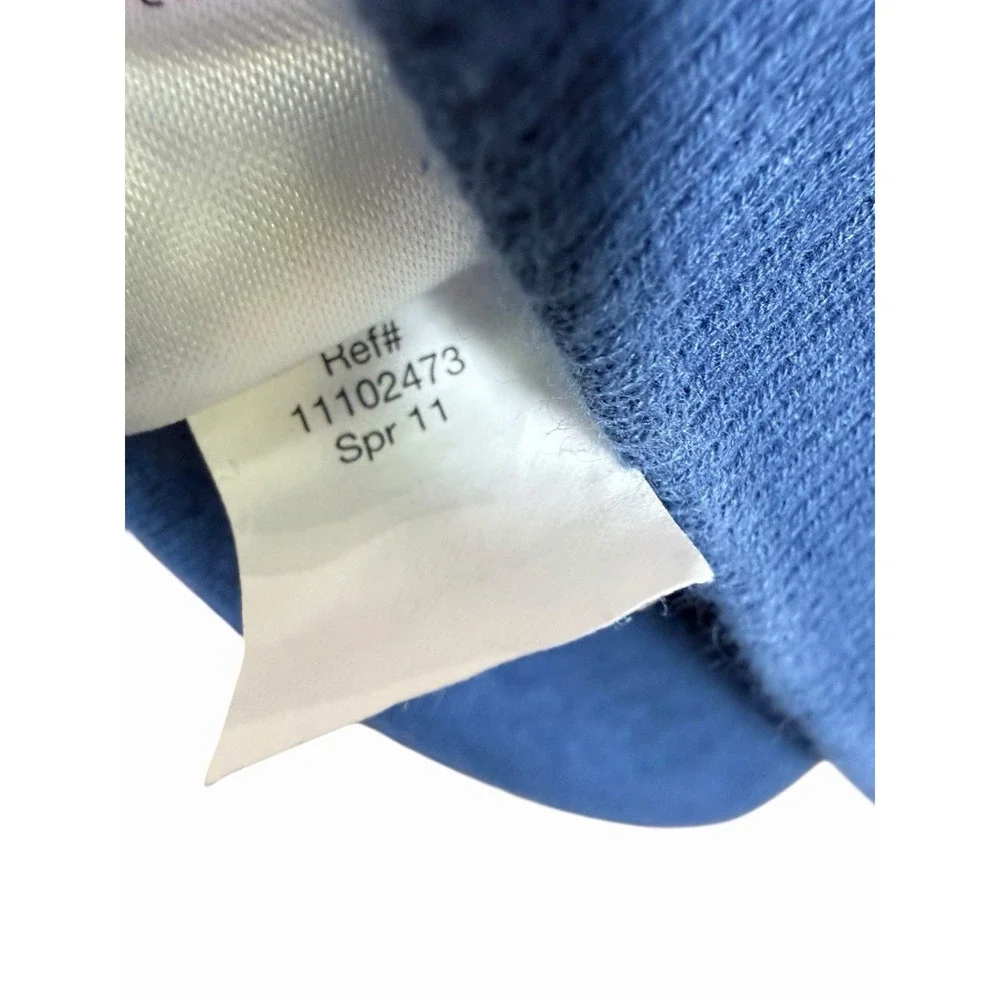 Eddie Bauer Men's XL Mock Neck Henley Sweatshirt Blue 100% Cotton Long‎ Sleeve